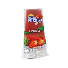 PALETA DE FRESA NATURAL HELADOS DEL PUEBLO 110 GR