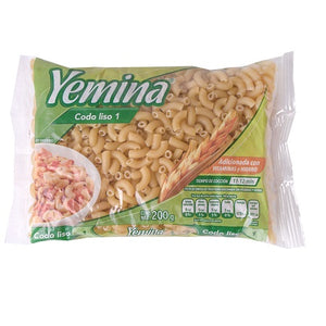 Pasta codito liso Yemina 200 gramos